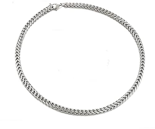 ANAZOZ Kette Edelstahl Herren 76 cm, Halskette Ohne Anhänger Männer 6mm Breit Gliederkette Gold