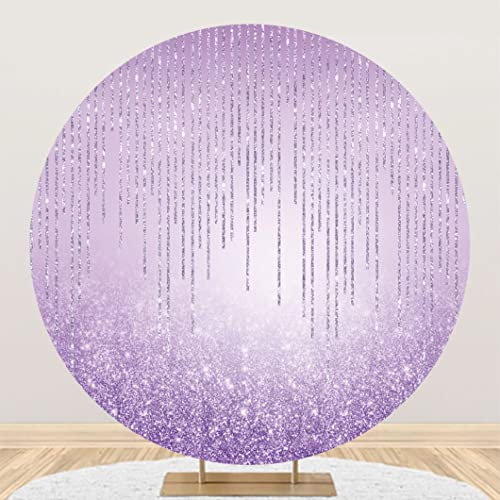 Leyiyi 2 x 2 m lila glitzernder runder Hintergrund Deluxe glänzende Quasten Pailletten Kreis Hintergrund Abdeckung Veilchen Hochzeit Mädchen Kinder Baby Erwachsene Geburtstag Babyparty