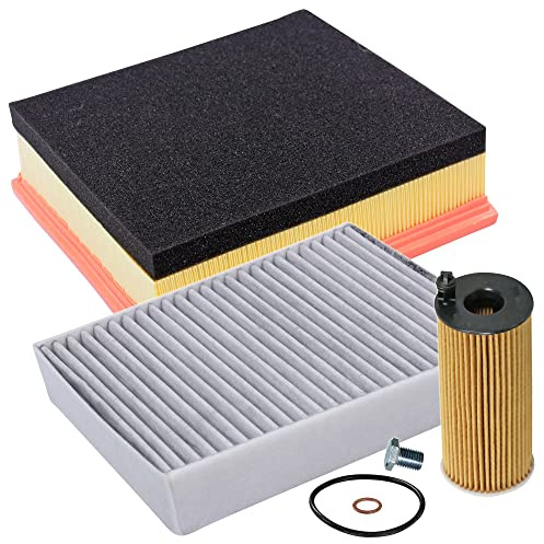 ATEC Germany Inspektionspaket Filterset mit 1x Ölfilter, 1x Luftfilter, 1x Innenraumfilter (Aktivkohle), 1x Ölablassschraube inkl. Dichtung, KOMPATIBEL MIT - BMW 1er (F20), 3er (F30, F80)