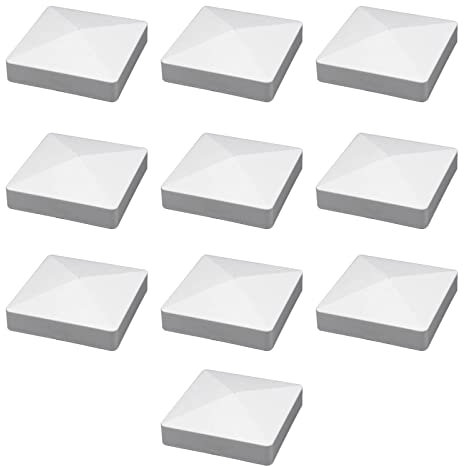MFFIRE 10 X Chapeau Poteau Bois Chapeau Poteau Bois en Forme De Pyramide PVC pour Poteaux en Bois,4