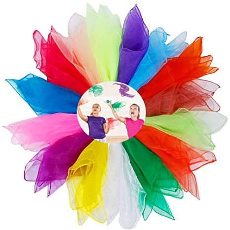 LATRAT 15 paños de gasa para niños de 60 x 60 cm, para accesorios de decoración, paños de seda de gasa para Performance Gimnasia, guardería