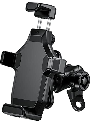 SCOOVY Motorradhalterung Für 4,7-7,2 Zoll Vibrationsdämpfung Fahrrad Motorrad Lenker Spiegel Montage Klemmhalterung Handyhalter Smartphone Halter(Mirror Mount)