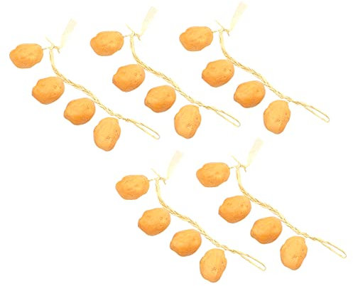 Veemoon 5 Cordes Brochettes De Légumes Suspendues Simulées Fausse Pomme De Terre Fruit Légume Suspendu Faux Décor De Légumes Fausse Guirlande Végétale Ornements Enfant Mousse Artificiel
