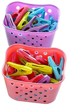 Pince à Chaussette en Plastique 60 Pièces avec Forte Fixation