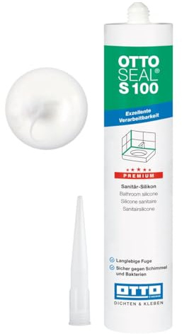 OTTOSEAL S100 Sanitär Silikon Weiß matt 300 ml – Premium Badsilikon für Bad, Dusche & Küche – Otto Chemie Silikon bad weiß, schimmelresistent zum Abdichten langlebiger Sanitärfugen innen & außen