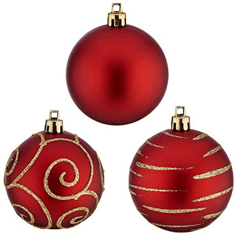 Krist+ Weihnachtskugeln Ø 6 cm 30 Stück rot PVC