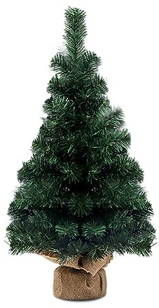 ISAKEN Mini Weihnachtsbaum Kleiner PVC Christbaum mit Zementbasis, 40CM Tannenbaum, Ideal für Zuhause, Büro, Geschäfte und Hotels