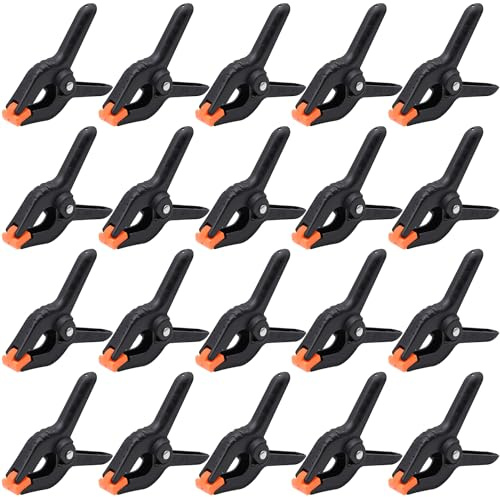 DkOvn 10/20/30/60 Pack Spring Clamps, 3.5in Plastic Spring Clamps, Heavy Duty Clamps for Crafts and Woodworking, Backdrop Clips Clamps for Backdrop Stand(20 Pack)