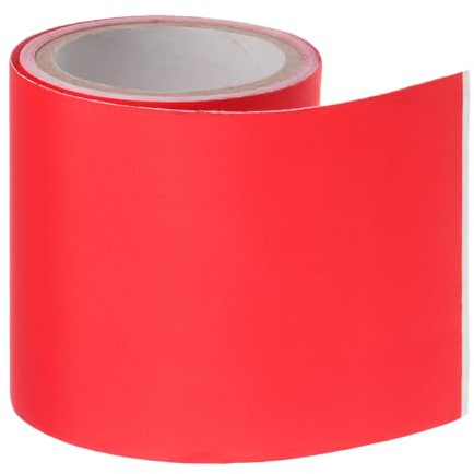 QUARKZMAN Nylon-Reparaturflicken 6,1 x 152,4 cm wasserdicht Rot | selbstklebendes Nylon-Gewebeband, dekorativer Reparaturflicken, Für Kleidung Daunenjacke Zelt
