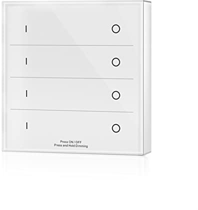 HEYBB 86 Wandmontage-Touch-Panel DC 3V 2.4G RF Dimmen-Wireless-Fernbedienung 4 Zonen for Einzelfarbstreifen Push Dim auf AUS-Schalter Dimmer schalten (Color : T20 4 zones)