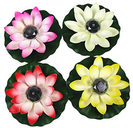 jojofuny Wasser schwimmendes Licht geführtes schwebendes Lilienlicht Laterne Ornament Dekorationsleuchten im Freien pool dekoration licht Seerose Schwimmbadbeleuchtung LED Lotus Anlage