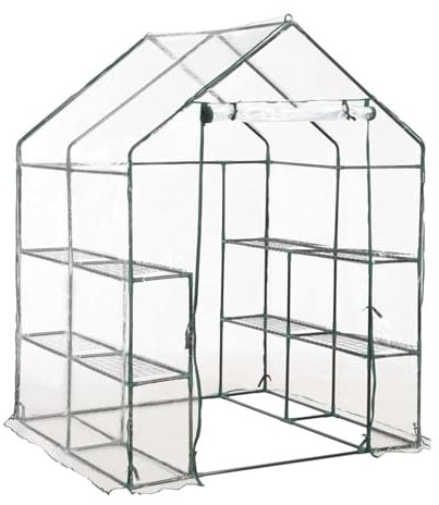 Vopese Invernadero con 8 estantes 143x143x195 cm Invernadero de Jardín Terraza Tipo Caseta Vivero Casero para Cultivo Plantas Flores Tomates