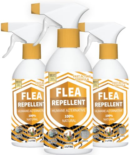 Flea Repellent Spray - Natural & Pet Friendly - 500ml, 1L, 5L Bottles - Indoor & Outdoor Use - Safe, Non-Toxic Flea Deterrent for Dogs, Cats, and Home (500ml)