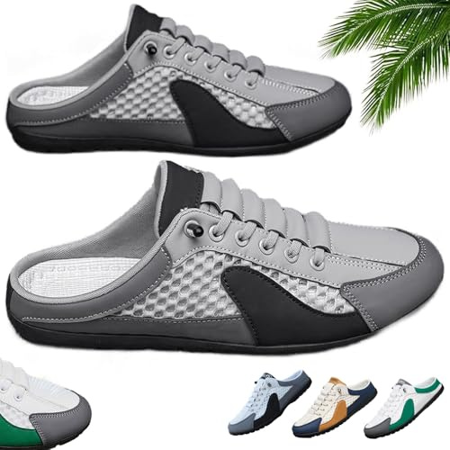 Uomini Slip on Mule Sneakers Casual Scarpe Sportive Low Top Baotou Half Drag Pantofole