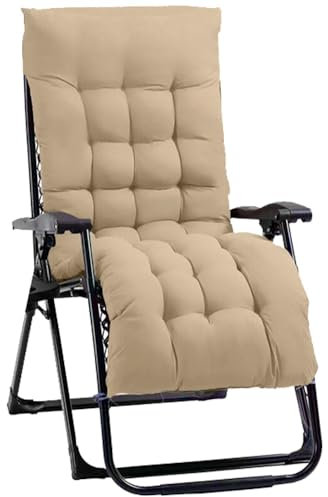 COSE DA CASA Sedia a sdraio per esterno pieghevole con cuscino imbottito 5cm gravita zero sedia relax prendisole in giardino al mare piscina poggia piedi vari colori (BEIGE)