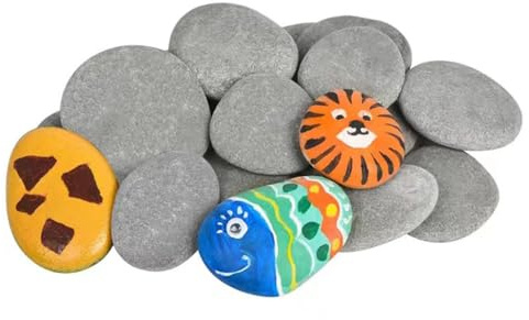 14 Stück Flache Steine zum Bemalen - 5-7cm Glatte Kieselsteine zum Bemalen Flach, Steine zum Bemalen, Malsteine Strand Kiesel für Bunte Malerei & Dekoration, Aquarium Deko Stein