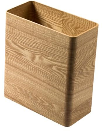 Poubelle Poubelle Corbeille à papier Rectangulaire Grain de bois Poubelle Poubelle pour salle de bain Cuisine Buanderie Maison Dortoir, Bois clair