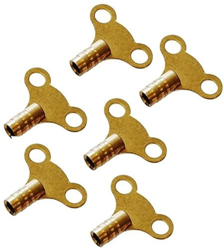 GSV Essentials Brass Radiator Key, Long-Lasting Durability and Strength, Heavy-Duty Construction, Easy-Grip Design, Releasing Air Locks, Aesthetic Appeal, Versatile, Design (6 Pcs)