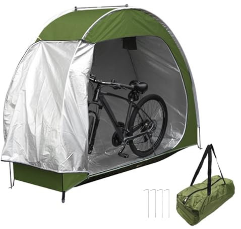 DFANCE Outdoor Bike Covers Storage Shed Tent,Oversized Bike Storage Tent,Portable Foldable Garage Storage Tent,Waterproof Outdoor Bicycle Cover Waterproof Durable Tarp Protect Rain(Color:Green)
