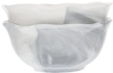 LIGIGWASH 2piezas Cuencos Cerámicos Para Ensalada Arroz y Sopa Gran Capacidad Diseño De Mármol