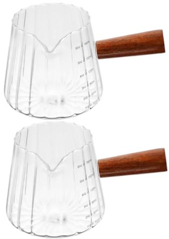 Mobestech Jarra Medidora de Vidrio para Espresso 180ml, 2 Unidades
