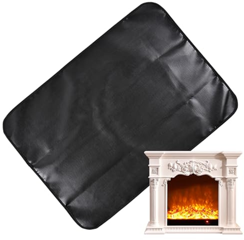 Mimoqk - Alfombra de suelo para barbacoa, doble cara, ignífuga para barbacoa, resistente al calor, portátil, impermeable, protección de suelo para balcón, jardín, pícnic, camping y viajes