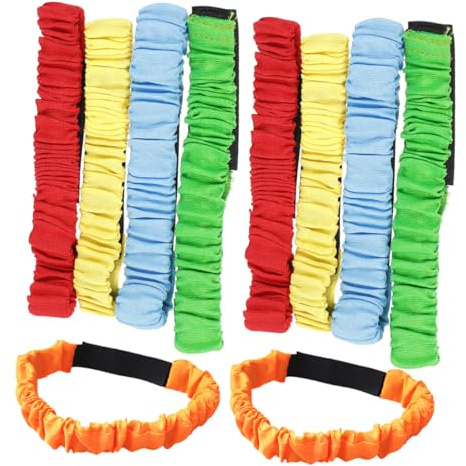 CIYODO 10pcs Three Legged Race Bands Set Flexible Leg Straps for Team Relay Games Elastic Bands for Outdoor Group Activities