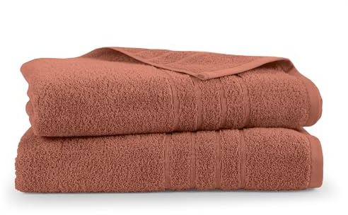 Martex 2-Pack Ultimate Performance Bath Sheet Set – 100% Cotton – 33” x 65” – Extra Large Bath Towels – Versatile – Low-Linting – Supersoft Bathroom Set – Super Absorbent – Easy Care – Terracotta