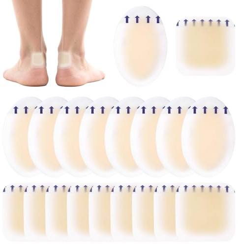 20 Stück Blasenpflaster,Blasenpflaster Ferse,Blasenpflaster Set,Hydrokolloid Pflaster,Fersenpflaster,Hydrokolloid Pflaster Für Zehen Und Finger Vorfuß Ferse Fersenschutz Schutzhaut