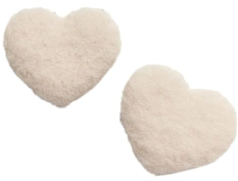 Aniyan 10 Stück Plüsch Herz Applikationen – doppelseitig bügelflicken Herz 4,5 x 4 cm – Filzherzen Herzform Patches zum Nähen Basteln für Kleidung, Deko, Accessoires (Creme)