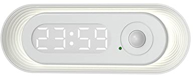 Guaber Reloj de pared con sensor de movimiento, luz nocturna, accesorio de decoración del hogar, para habitación de los niños, dormitorio, mesita de noche, sensor de luz nocturna
