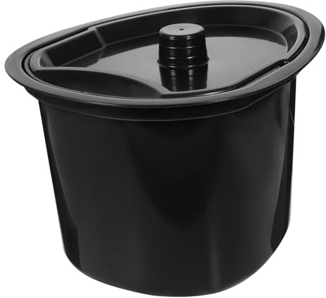 Bettpfanne 5l aus Kunststoff mit Deckel, Konturiert Schwarz