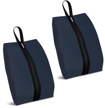Schuhbeutel Für Reise Mit Tragegriff, wasserdichte Schuhtasche Mit Reißverschluss Als Koffer-Organizer Und Aufbewahrungstasche, Wiederverwendbar Und Atmungsaktiv Für Damen Und Herren (2, Navy)