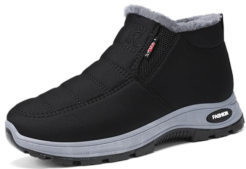 2026 Hike Winter Footwear Barefoot Shoes Womens, Hiking Boots Warm Lined Ankle Boot Slip On Wide Toe Shoe Minimalist Sneakers Comfortable Unisex (Black, 4)