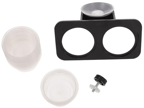 Cabilock Comedero para Gecko Crestado y Reptiles, Set de 10 Cuencos Ventosa, Construcción Sólida para Uso en Terrarios y Montaje en Superficies Lisas