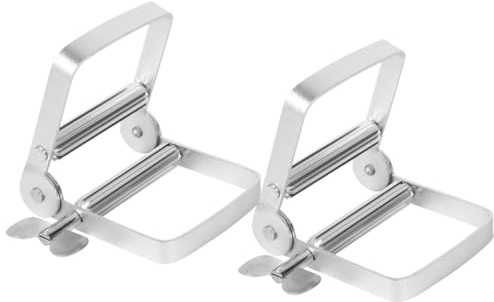 KICHOUSE 2pcs Manual Tube Squeezer for Oil Paint Tubes and Hand Cream, Silver Aluminium and Iron Material, Convenient and Easy to Carry, for Salon and Home Use