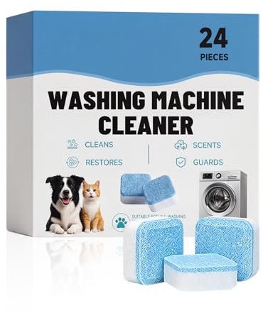 Farmty® Nettoyant Lave Linge, Pastilles Nettoyantes pour Machine à Laver, Élimine la Saleté, Adaptée à Tous les Modèles, 24 Pastilles