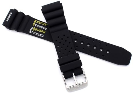 Sulla Professionelles KAUTSCHUK SILIKON ARMBAND TAUCHER DIVER 18 mm, 20 mm, 22 mm, 24 mm Blau Schwarz Dornschließe