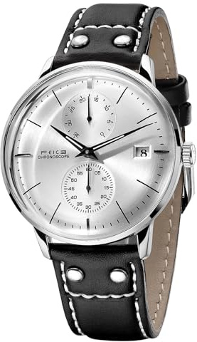FEICE Herren-Automatikuhr, mechanische Uhr, Edelstahl, Lederband, Uhren, analog, gebogen, spiegelnd, gebürstete Oberfläche, lässiges Kleid, Uhren für Herren, #FM212 (weiß), 3-weiß, Kleid