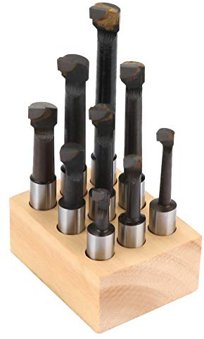 9pcs 3/8 Round Shank Boring Bar Set High-Speed Steel Boring Bar Carbide Tipped Bars Lathe Tools