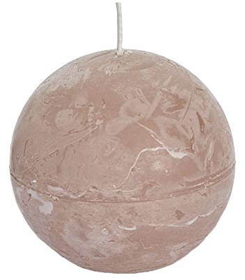 Spaas 6 Rustikale geruchlose Kugelkerzen, 80 mm, 24 Stunden, beige