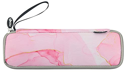 Cosmos Reusable Portable Travel Tableware Carrying Bag Storage Case Cutlery Flatware Organziers for Straw Spoon Fork Chopsticks Utensil Holder (Marble Pink Pattern)