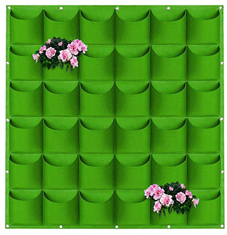 Hillylolly Vertical Planter, Porta Piante in Tessuto, Fioriera Verticale da Parete, Borse per Sospese, Tasche Feltro Piante, Sacchetti, Wall Grow Bag, Decorazione Giardinaggio Planter (Verde)