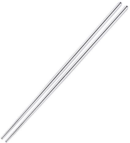 1 Pair Stainless Steel Solid Long 36cm Chopsticks Reusable Handheld Kitchen Non-Slip Cooking Tool