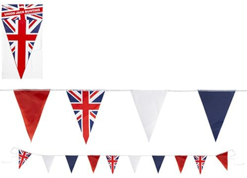 Triangle Union Jack Flag Bunting 20FT 10 Fabric Flags