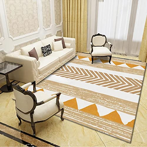 Teppich vorraum möbel,Waschbarer Teppich Mit Geometrischem Design In Gelb-Weiß teppiche modern Designer für Wohnzimmer,küchen deko 200x300cm
