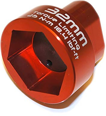 klick Wrench 2 Stage Torque Limiting Oil Filter Hex Socket Red 32mm for Alfa Romeo, BMW, Chevrolet, GMC, Ford, Genesis, Land Rover, Mini, Pontiac, Saab, Saturn, VW with Cartridge Style Oil Filter
