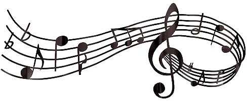 CREATCABIN Música Nota Pegatinas de Pared Vinilo Adhesivo de Pared Música Arte de Pared Grande Negro PVC Adhesivo Mural Pegatinas Estéticas Decoración Peel Stick para el Hogar Estudio Aula 60.6x25 cm