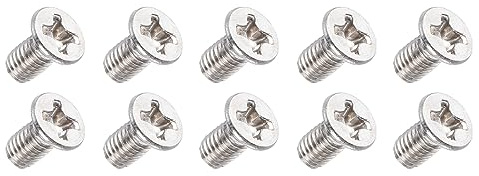 QUARKZMAN 50 Piezas M3 x 6mm Tornillos Avellanados Tornillo Plateado | de Cabeza Plana, Acero Inoxidable 304, para Construcción de Hogar, Herramientas y Máquinas