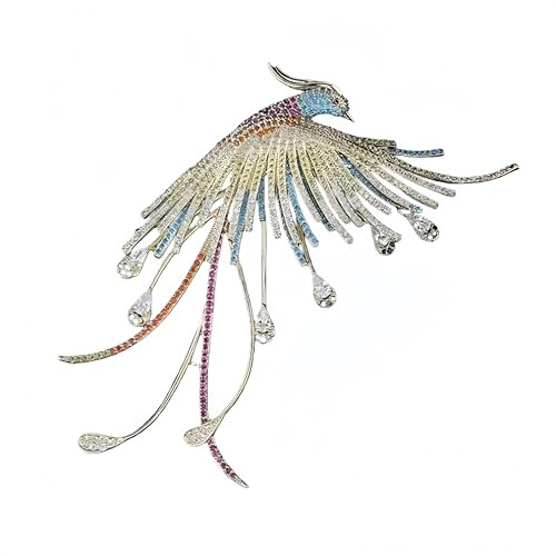 spille gioiello per vestiti Spilla colorata fenice per cappotto da donna cardigan spilla a forma di uccello diamante animale spilla corpetto rosso